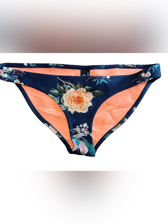 triangl swimwear Other - Triangl Women’s Navy Blue Peach Floral Neoprene Cheeky Bikini Bottoms Size L